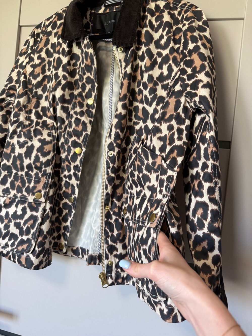 J. Crew Women's Leopard Utility Jacket in Shades of Brown and Tan - Picture 8 of 9
